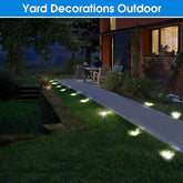 Biling Solar Lights Outdoor 12 Packs Walkway Driveway (White)